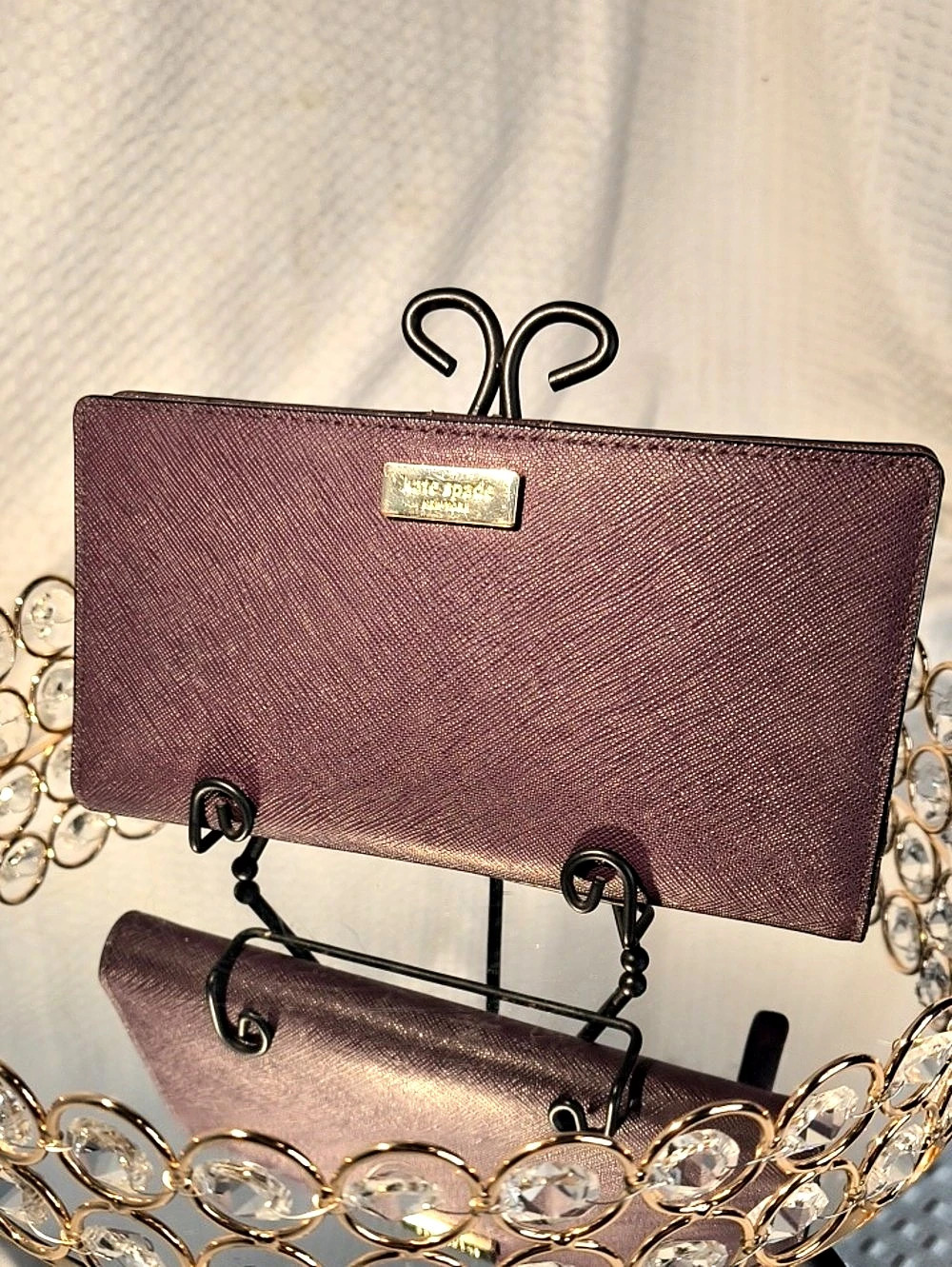 Kate Spade Saffiano Wallet in Dark Cherry